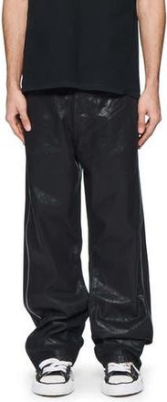 Purple Side Zip Coated Wide Leg Jeans in Black at Nordstrom Rack, Size 28