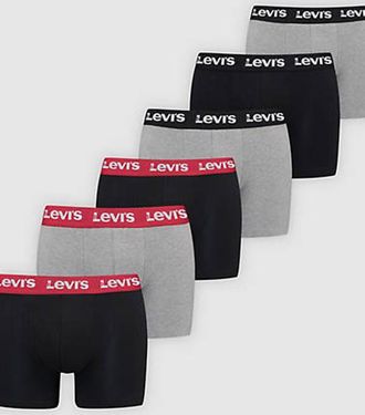 Levi's Boxer parigamba Levis con logo - Confezione da 6 - Uomo - S - Grigio / Middle Grey Melange Combo