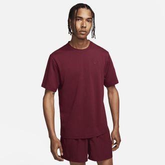 Nike Mens Primary Dri-FIT Short-Sleeve Versatile Top in Red | DV9831-619