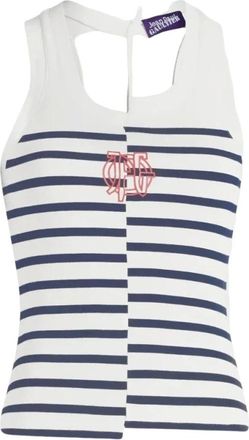 Jean Paul Gaultier Canotta Asimmetrica in Cotone Elasticizzato - - Tops - Donna - Bianco - S