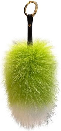 Generic Mini Soft Furry Keychain Cute Therian Tail Keyring Handbag Pendant Accessory for Women Girls Unisex (Green, 15x2cm)