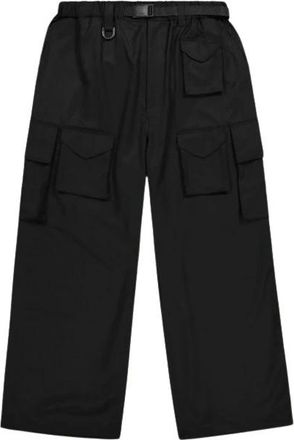Yohji Yamamoto Verfijnde Cargo Broek van Wol - Heren - Straight fit broeken - Zwart - XS - Wol - Broeken
