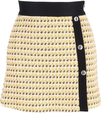 Maje Jaune minirok van gele katoenen tweed