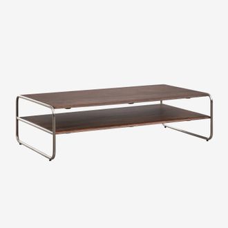 Sklum Mesa De Centro En Madera De Acacia Y Acero Inoxidable Altrex Sklum