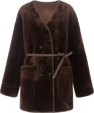 Urban Code Plush Reversible Jacket with Double-Breasted Closure and Cuffed Sleeves