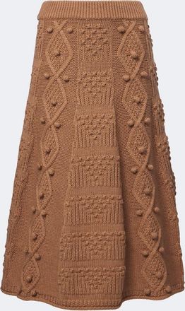Emilia Wickstead Koda cable-knit wool skirt