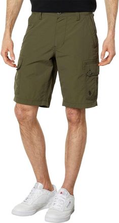 U.S.Polo Association U. S. Polo Assn. Cargo Shorts Men Olive Green Mid Rise Utility Pockets FROG724
