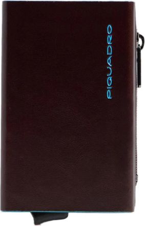 Piquadro Compacte Portemonnee met Schuifsysteem - Heren - Portefeuilles - Bruin - ONE Size - Leer - Accessoires