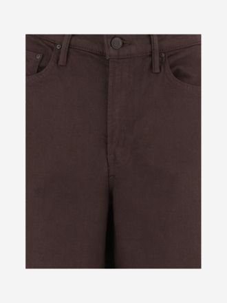 Mother Womens Jeans Wide-Leg Stretch Cotton Brown