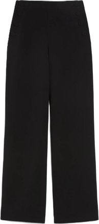 Max Mara Rina Cady Broek - Dames - Wijde Broeken - Zwart - M - Polyester - Broeken