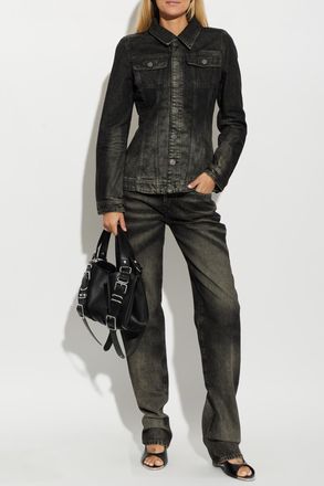 Diesel DE-KATERIN-FSJj Denim Jacket, Womens, Black
