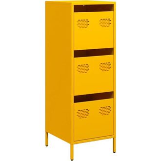 vidaXL Aparador De Acero Amarillo Mostaza 39x35x103,5 Cm Vidaxl