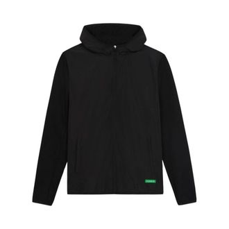 Flaneur Badge Technical Zip-Up - Heren - Trainingsjackets - Zwart - M - Nylon - Fitness