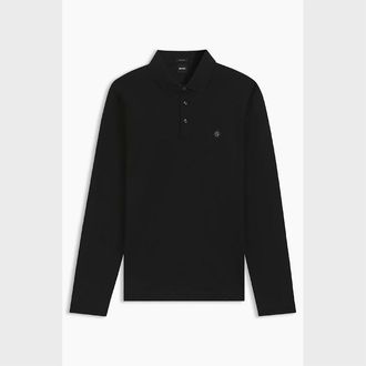 HUGO BOSS Mens C-Paley 01 Long Sleeve Polo Shirt - Black - Size: 38