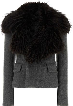 Dsquared2 Grey Mohair And Wool Uptown Twiggy Blazer