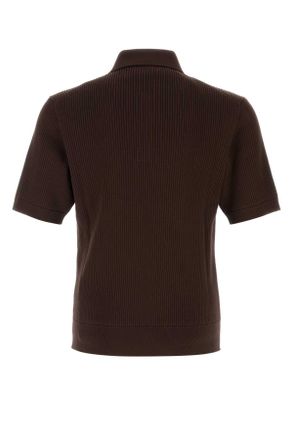 Dolce & Gabbana Mens Dark Brown Cotton Polo Shirt Marrone Exterior
