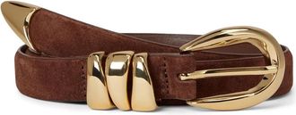 Madewell Triple Metal Keeper Belt Womens Soft Mahogany Suede Adjustable GBO4029