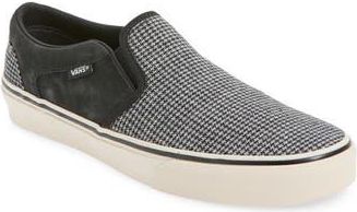 Vans Asher Deluxe Slip-On Sneaker in Houndstooth Black/taupe at Nordstrom Rack, Size 11.5