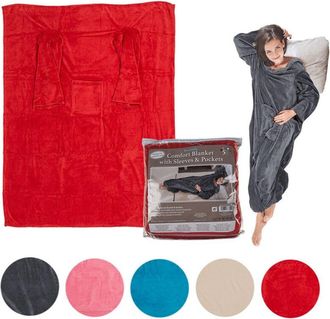 Trade Shop Trade Shop - Manta Confort Con Mangas C&oacute;moda Y C&aacute;lida En Varios Colores Sof&aacute; De Cuadros De Invierno