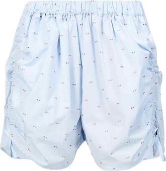 Br&oslash;gger Embroidered High Rise Cotton Poplin Shorts Size XS