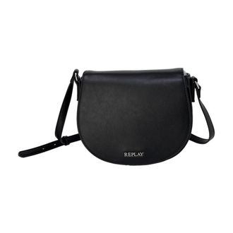 Replay Cross Body Bags, female, Black, Size: ONE SIZE HalfMoon Bag