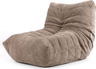 Icon Brand Puf sill&oacute;n en tejido chenilla relleno de espuma el&aacute;stica, beige