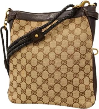 Gucci Pre-owned Cross Body Bags, female, Brown, Size: ONE SIZE Pre-owned Vintage Canvas Cross Body Bag