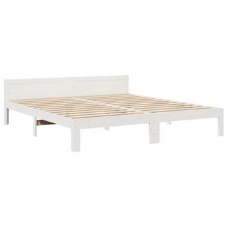 Berkfield Home Durable Bed Frame without Mattress White 160x200 cm Solid Wood Pine