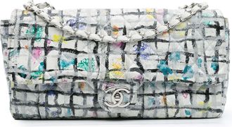 Chanel Pre-owned Womens Medium Calfskin Hand Painted Graffiti Flap - White Leather - One Size