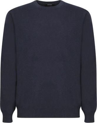 Dell'Oglio Gc 1Mld Ca 12R 890 Trui met Ronde Hals - Heren - Cashmere truien - Blauw - M - Kasjmier - Truien & Vesten