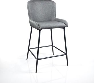 Oresteluchetta Set 2 taburetes tejido gris, metal negro 92x47x53 cm