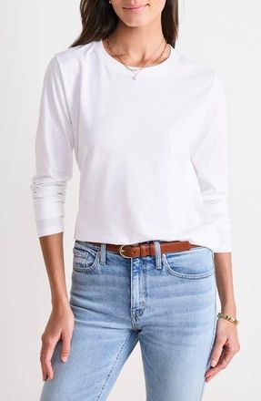 Vineyard Vines Long Sleeve Crewneck T-Shirt in White Cap at Nordstrom, Size X-Large