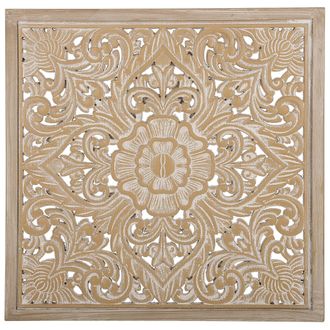Beliani Beliani - Decoraci&oacute;n De Pared De Madera Clara 60 X 60 Cm Cuadrado Oriental Yonora