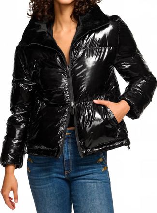 Ramy Brook Beatrice Reversible Puffer Coat In Black / Gold