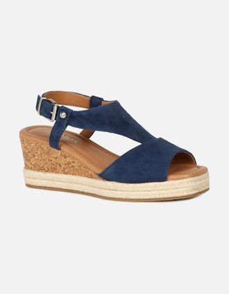 Lotus Womens Madalene Womens Wedge Heel Sandals - Navy - Size: 5