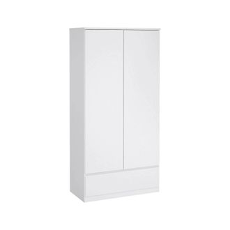 Dmora Armario 2 Puertas Suzanne, Muebles De Dormitorio, Vestidor, Armario De Ropa, 99x50 H201 Cm, Blanco Brillante - Dmora