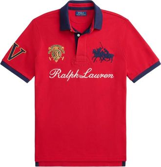 Polo Ralph Lauren Poloshirt met geborduurd wapenschild - Rood
