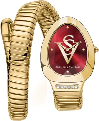 Christian Van Sant Womens Naga Red Dial Watch