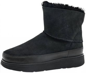 FitFlop Womens Gen-Ff Mini Double-Faced Shearaling Boots In All Black
