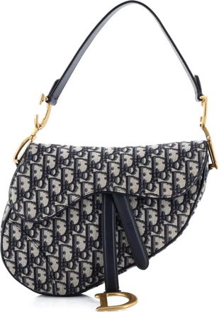 Dior Saddle Handbag Oblique Canvas Medium shoulder bag - Blu