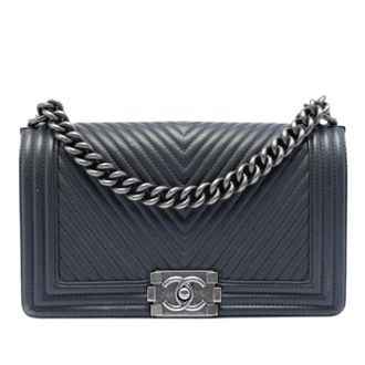 Chanel Pre-owned Boy Flap Shoulder Bag - Dames - Pre-owned - Grijs - Maat: ONE Size Leer