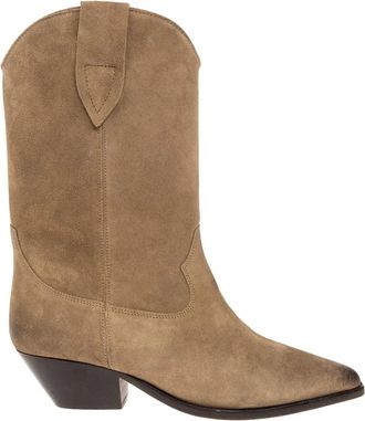 Isabel Marant Duerto Enkellaarsjes met Hak - Dames - Cowboylaarzen - Beige - 39 EU - Su&egrave;de - Schoenen