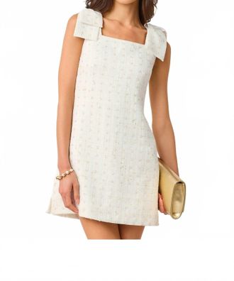 Lilly Pulitzer Anders Skirted Shift Romper In Resort White Flower Pearl Embellished Boucle