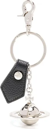 Vivienne Westwood 3D-Orb keychain - women - Iron/Leather - One Size - Silver