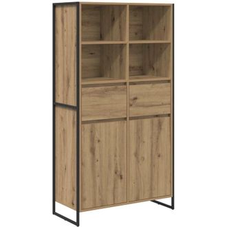 vidaXL Vitrina Con Caj&oacute;n 2 Pcs Roble Artesanal 81 X 36 X 150.5 Cm Vidaxl