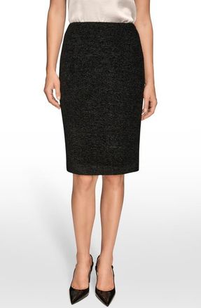 DKNY Metallic Pencil Skirt in Black/Gold at Nordstrom, Size 14