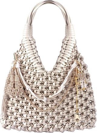 Hibourama Bags Tassen, Dames, Beige, ONE Size, Leer, Vannifique Plain Big Charms