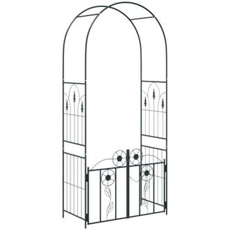 vidaXL Arco De Jard&iacute;n Con Cerradura Negro 102 X 50 X 218 Cm Vidaxl