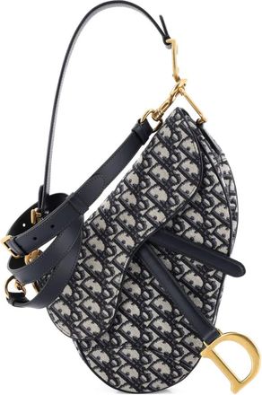 Dior Saddle Handbag with Strap Oblique Canvas Medium shoulder bag - Blu