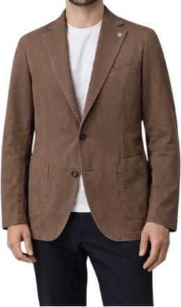 Bharnaba R 7002.Moro Single-breasted Jacket - Heren - Blazers - Bruin - 3XL - Leer - Jassen
